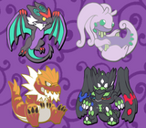 Powke Mons X and Y Dragon Pins - Generation VI