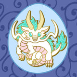 White Asian Dragon Enamel Pin