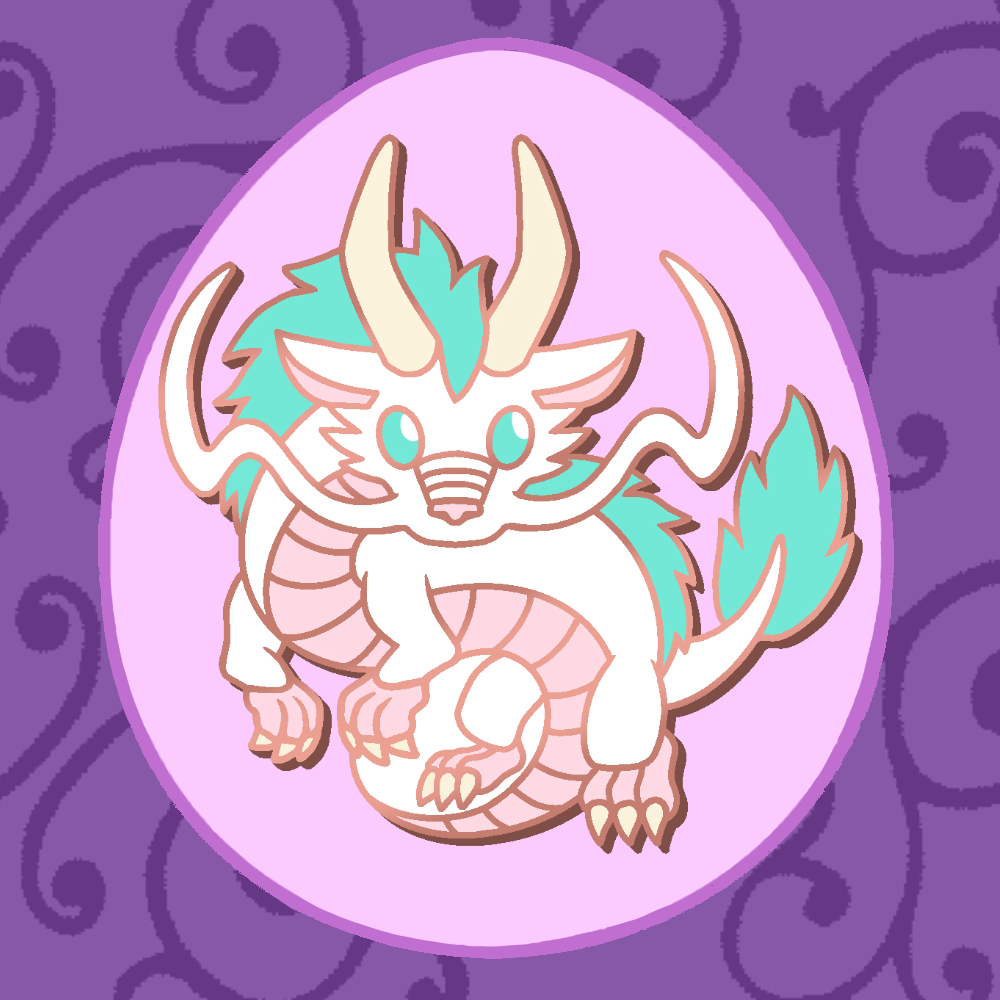 White Asian Dragon Enamel Pin