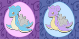 Powke Mons Red and Blue Dragon Pins - Generation I