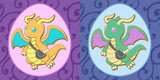 Powke Mons Red and Blue Dragon Pins - Generation I