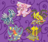 Powke Mons Diamond and Pearl Dragon Pins - Generation IV