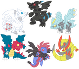 Powke Mons Black and White Dragon Stickers - Generation V