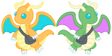 Pokemon Red and Blue Dragon Charms - Generation I