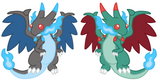 Pokemon Red and Blue Dragon Charms - Generation I