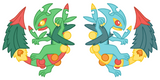 Powke Mons Ruby and Sapphire Charms - Generation III