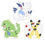 Powke Mons Silver and Gold Dragon Stickers - Generation II