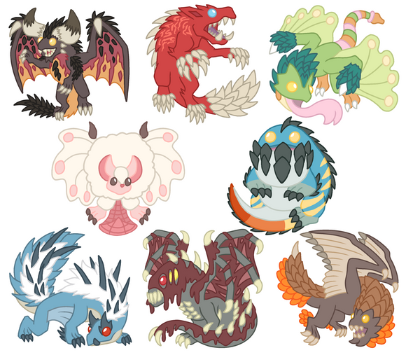 Monster Hunter World Charms – All the Dwagons