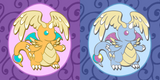 Powke Mons Red and Blue Dragon Pins - Generation I